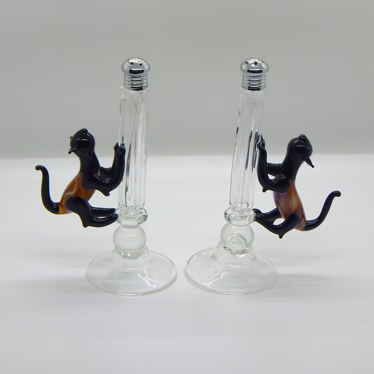 Salt & Pepper Shakers - Black and Cream Cat