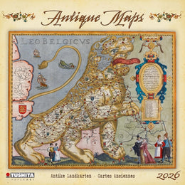 2026 16 Month Wall Calendar - Antique Maps
