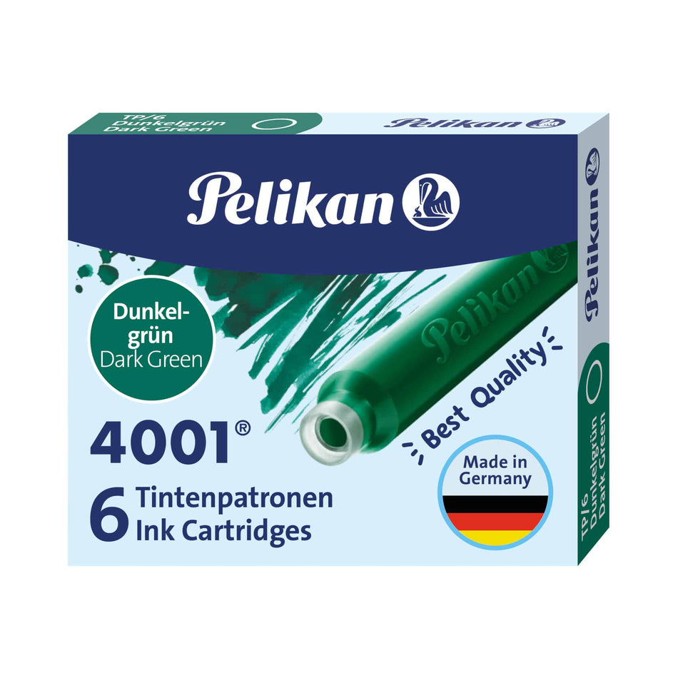 Pelikan 4001 Ink Cartridges - TP6 Dark Green - Short