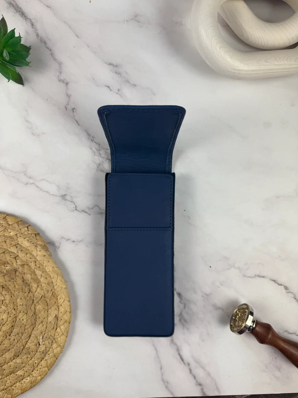 Girologio 3 Pen Magnetic Leather Case - Royal Cobalt
