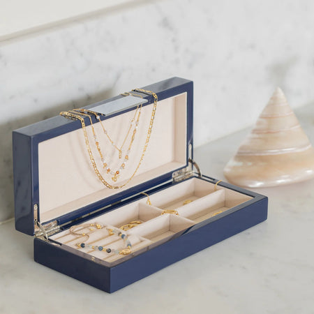 Addison Ross - Black Lacquer Jewelry Box With Silver
