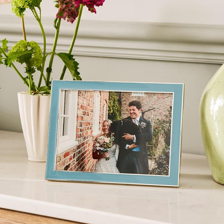 Addison Ross - Silver Trim and Chambray Enamel Picture Frame
