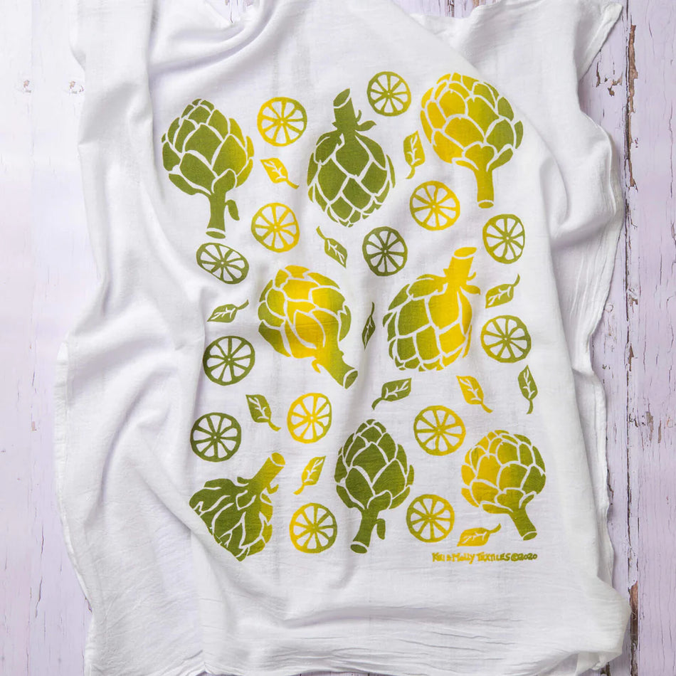 Kei & Molly Flour Sack Dish Towel - Artichokes