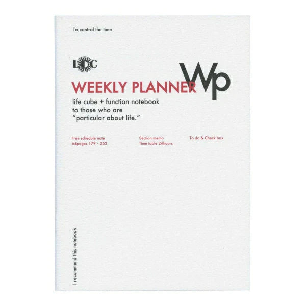 Luddite Function Notebook B5 - Weekly Planner