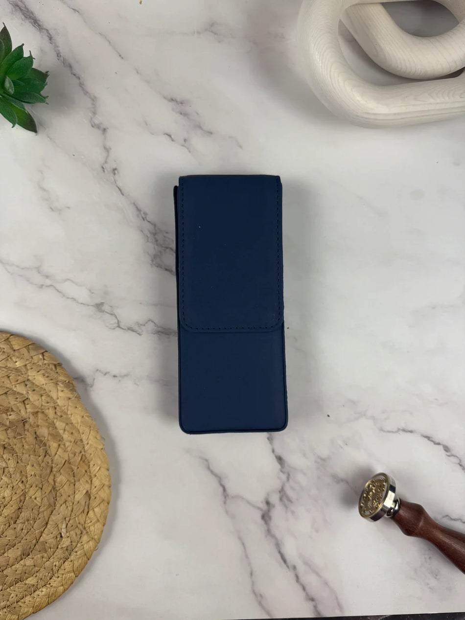 Girologio 3 Pen Magnetic Leather Case - Royal Cobalt