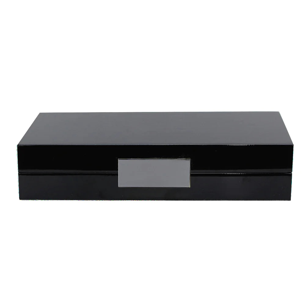 Addison Ross - Black Lacquer Jewelry Box With Silver