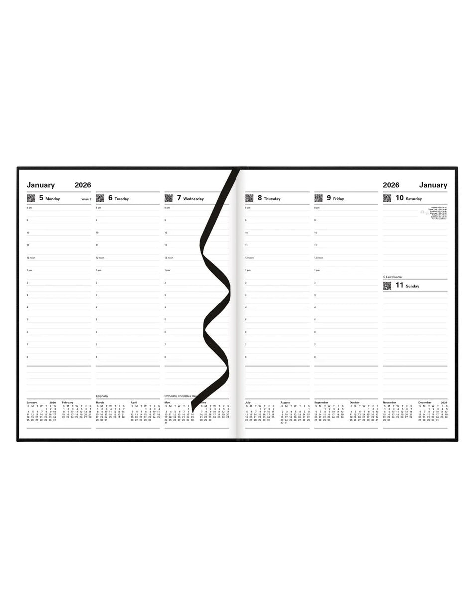 LETTS 2026  Principal Quarto Weekly 8X10 - Black