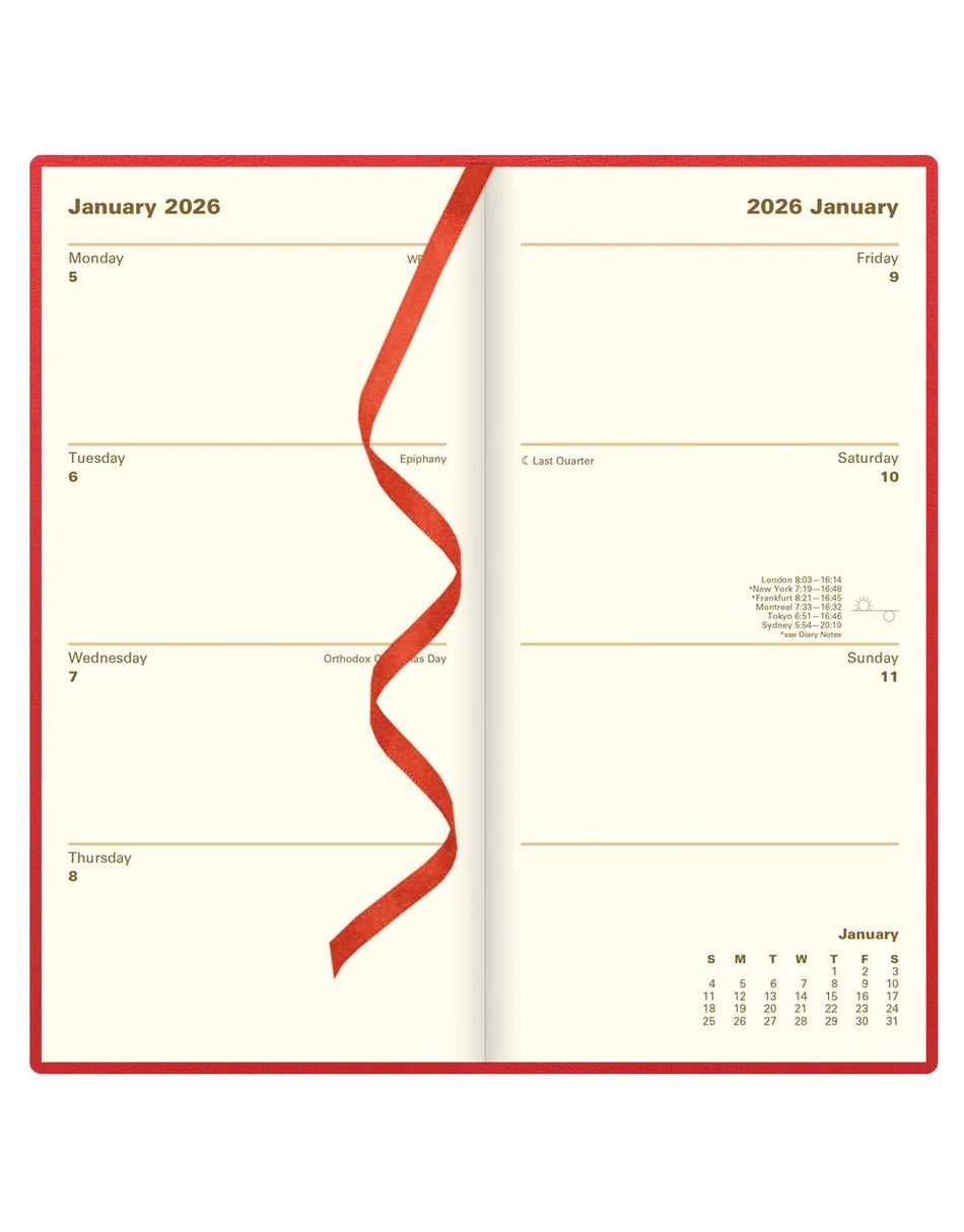 LETTS 2026 Belgravia Weekly 3x6 Red