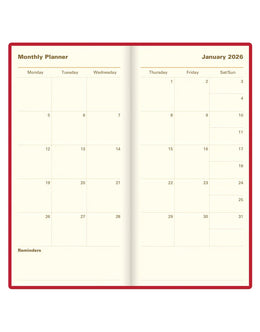 Letts 2026 Signature Weekly/Monthly 3x6 - Red