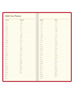 Letts 2026 Signature Weekly/Monthly 3x6 - Red