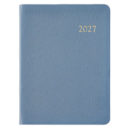 GI 2027 Desk Diary Goatskin Leather - Slate Blue