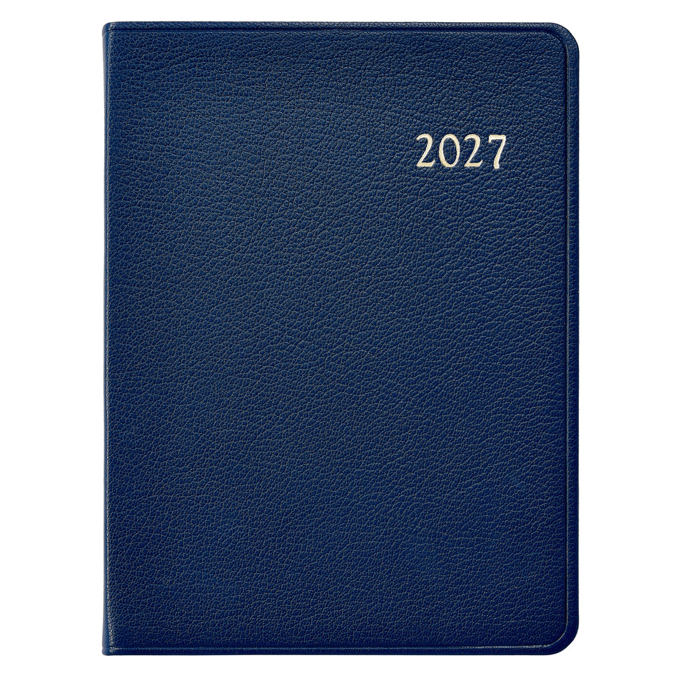 GI 2027 Desk Diary Goatskin Leather - Royal Blue