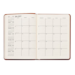 GI 2027 Desk Diary Goatskin Leather - Slate Blue