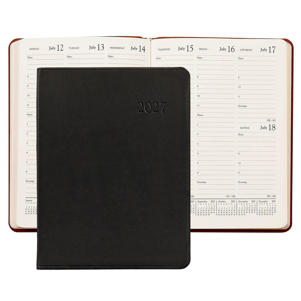 GI 2027 Desk Diary Traditional Leather - Black