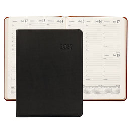 GI 2027 Desk Diary Traditional Leather - Black