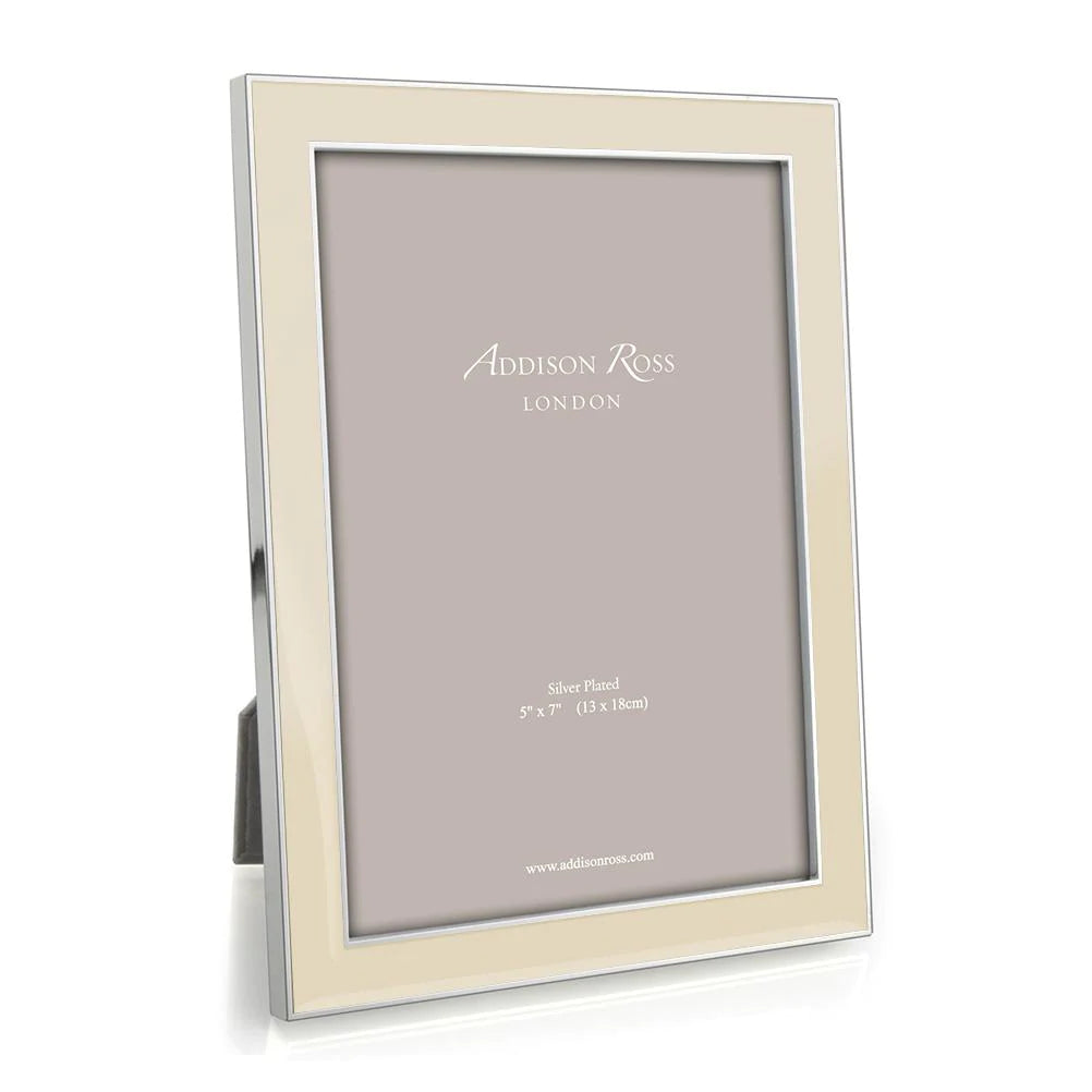 Addison Ross - Silver Trim and Vanilla Enamel Picture Frame
