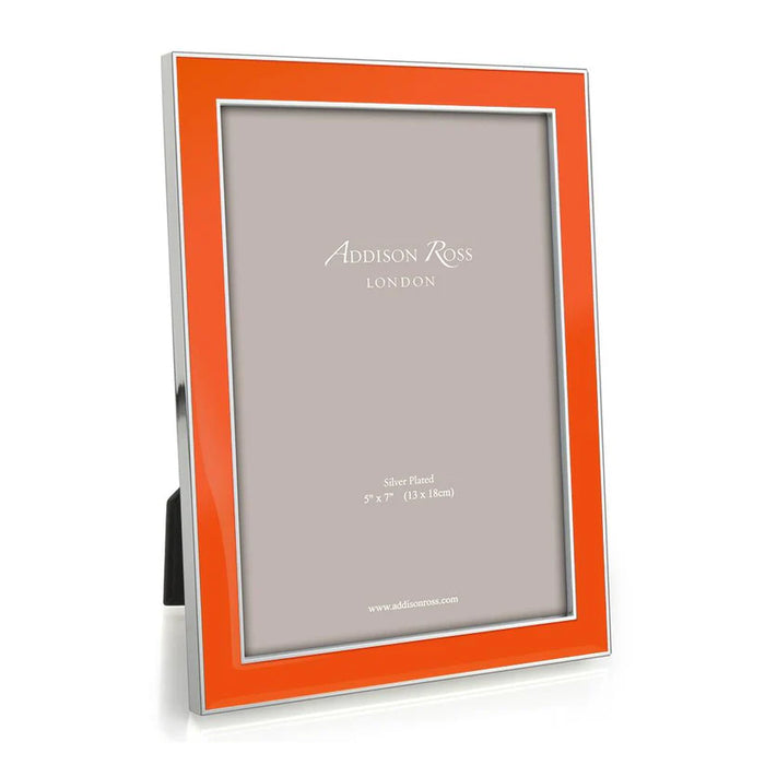 Addison Ross - Silver Trim Orange Enamel Picture Frame 5x7
