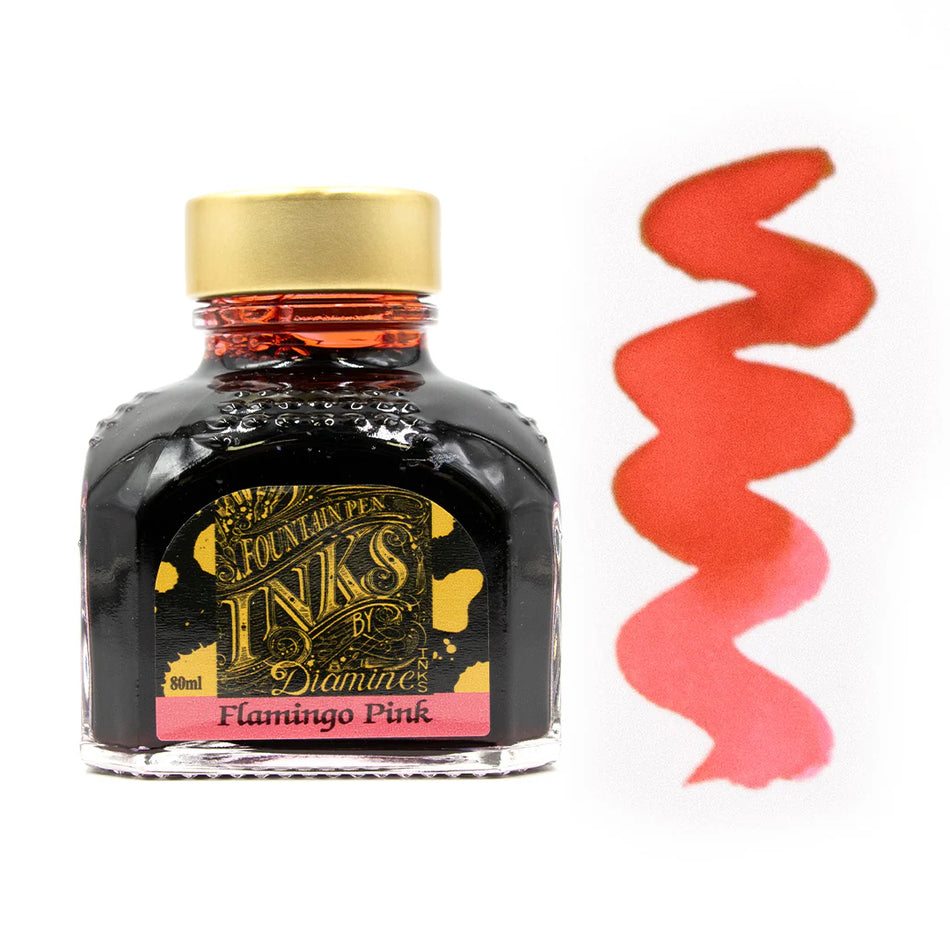 Diamine Bottled Fountain Pen Ink (80ml) - Flamingo Pink