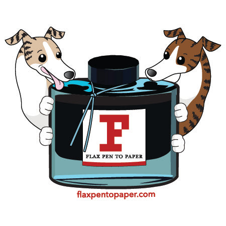Flax Sticker - Whippets with Ink Bottle