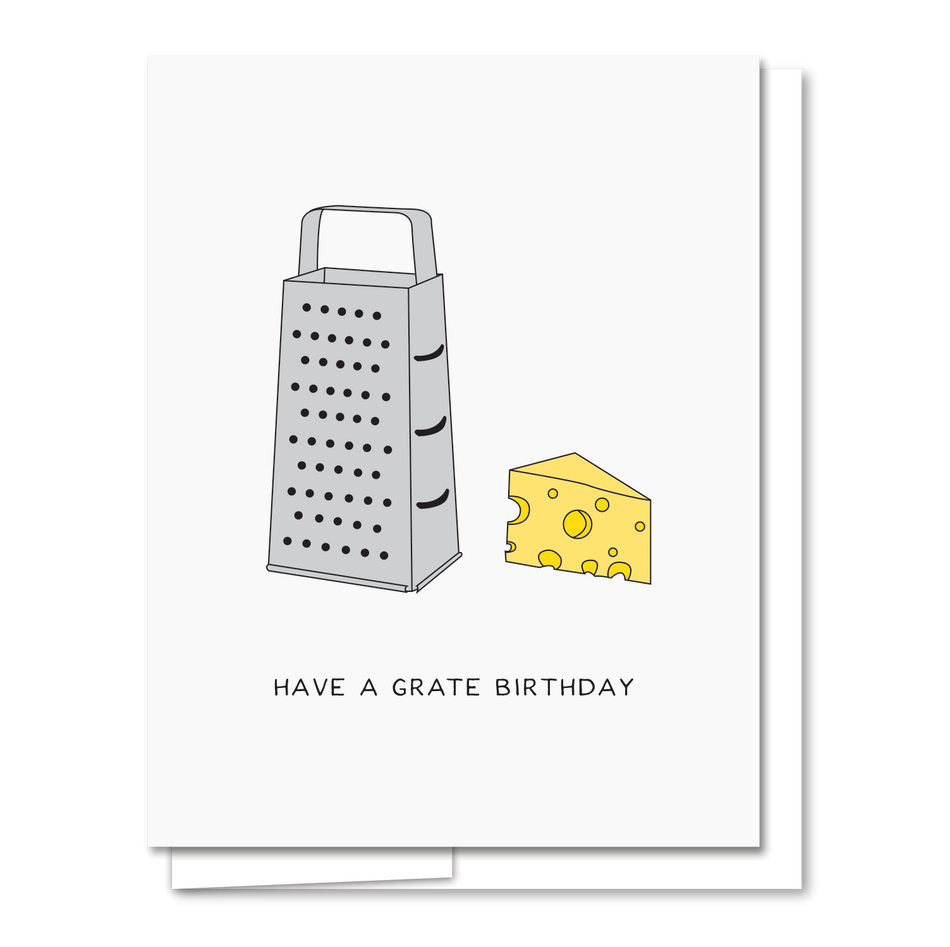 Quick Brown Fox Letterpress Cheese Grate Birthday Card