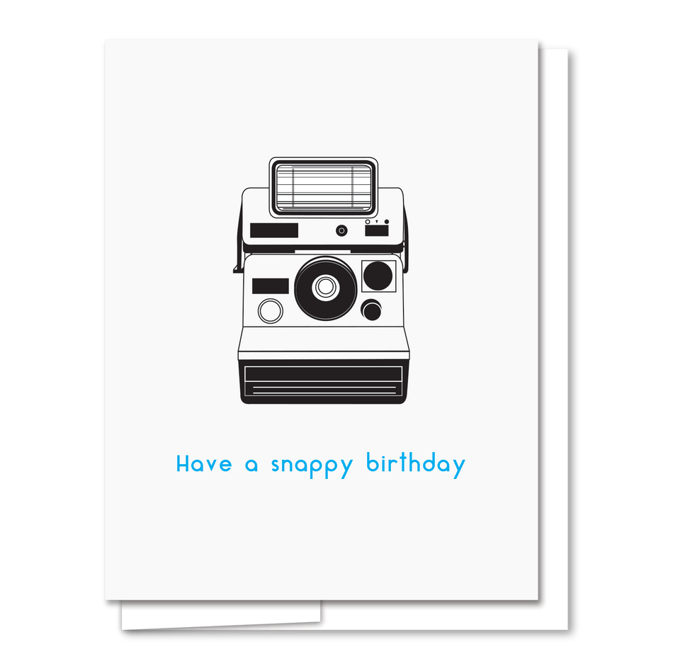 Quick Brown Fox Letterpress Camera Birthday Card