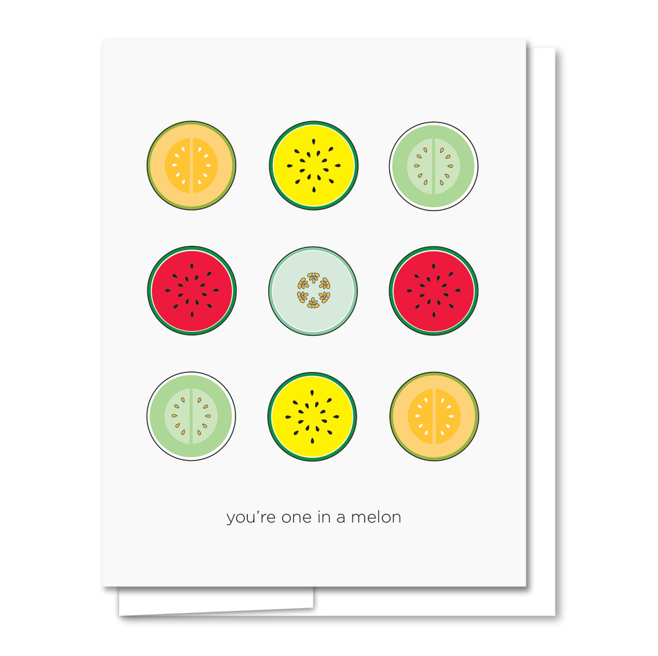 Quick Brown Fox Letterpress Melon Card