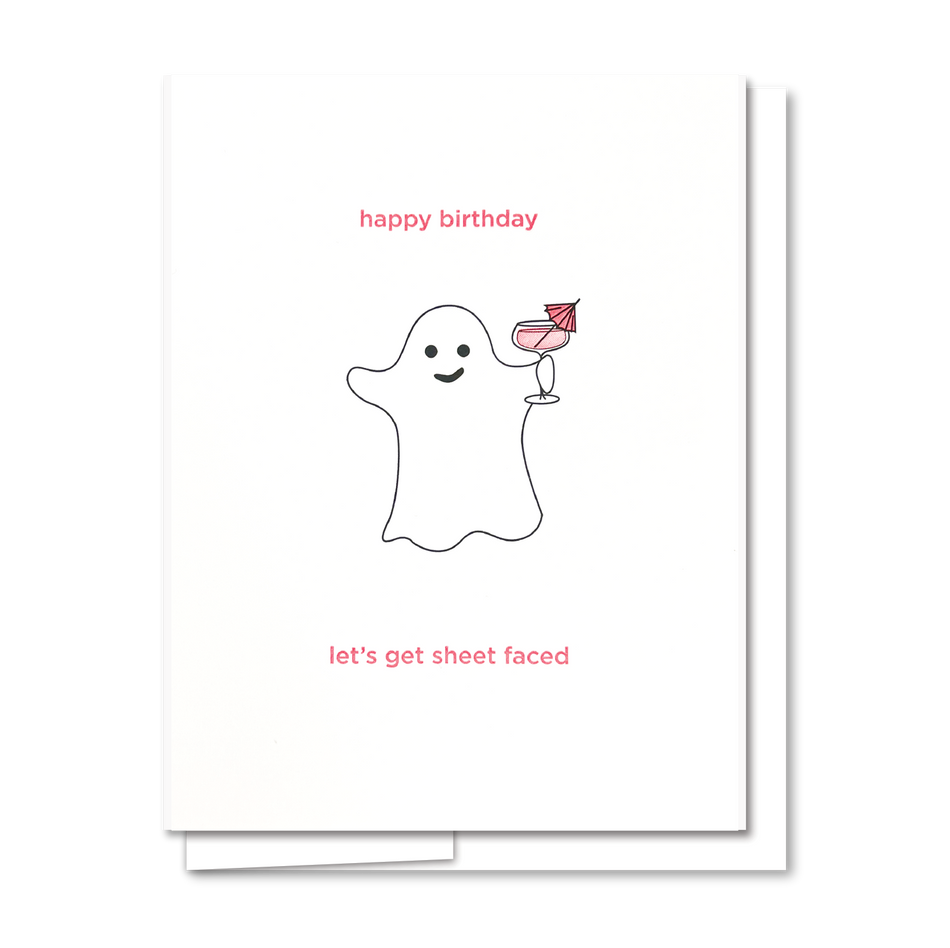 Quick Brown Fox Letterpress Ghost Birthday Card
