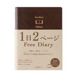 Midori Hibino Free Diary A6 - Brown