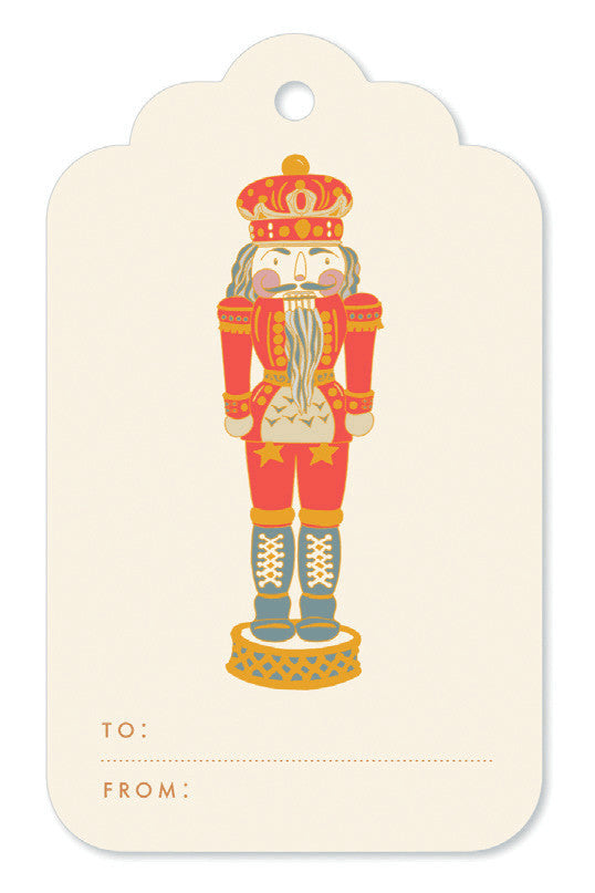 Crane Foil Nutcracker Gift Tag