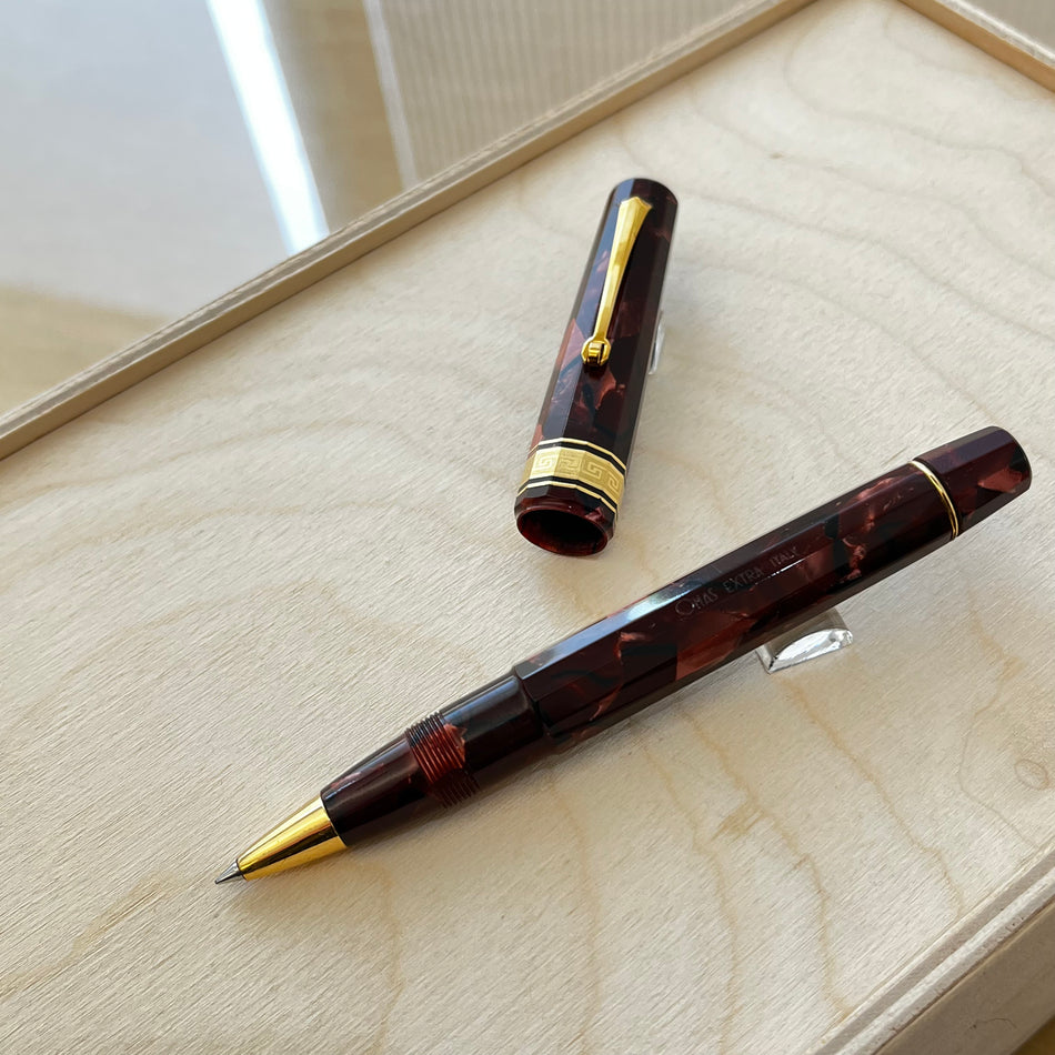 Omas Paragon Burgundy Celluloid Rollerball - 1990s - PRE-LOVED