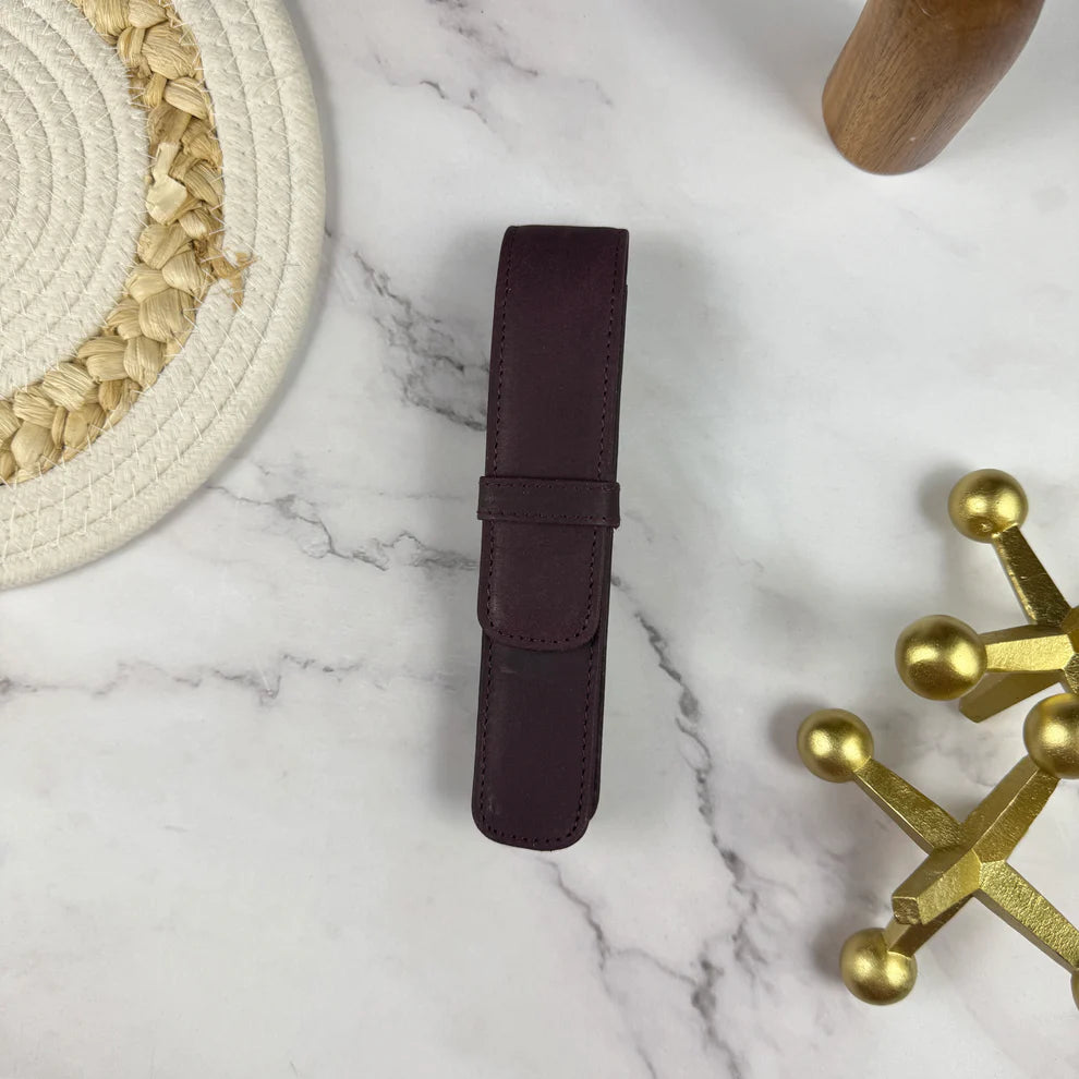 Girologio 1 Leather Pen Case - Sugar Plum