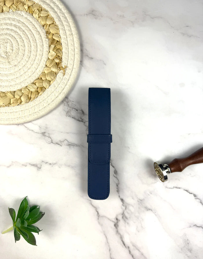 Girologio 1 Leather Pen Case - Royal Cobalt