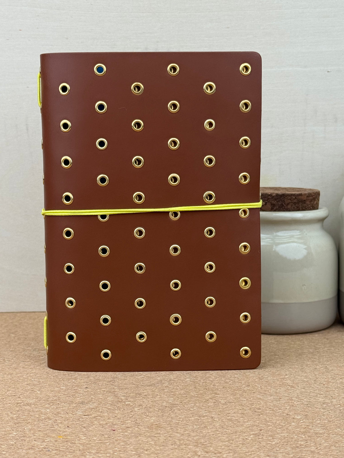 Imperfect Concepts Niko Leather Notebook - B6 Trifold - Chocolate w/ Gold Grommets
