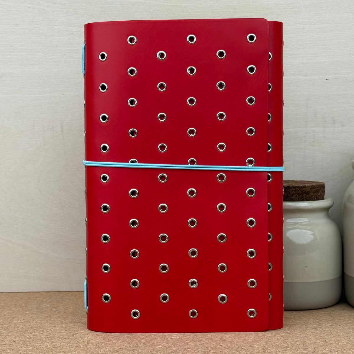 Imperfect Concepts Dancer Notebook - A5 Trifold - Scarlet w/ Silver Grommets