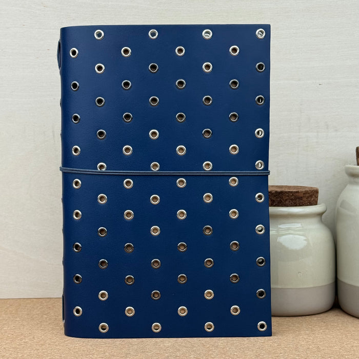 Imperfect Concepts Thatcher Notebook - A5 Bifold - Deep Sea w/ Mixed Metal Grommets