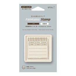 Midori Brown Paintable Stamp Self Inking - Memo