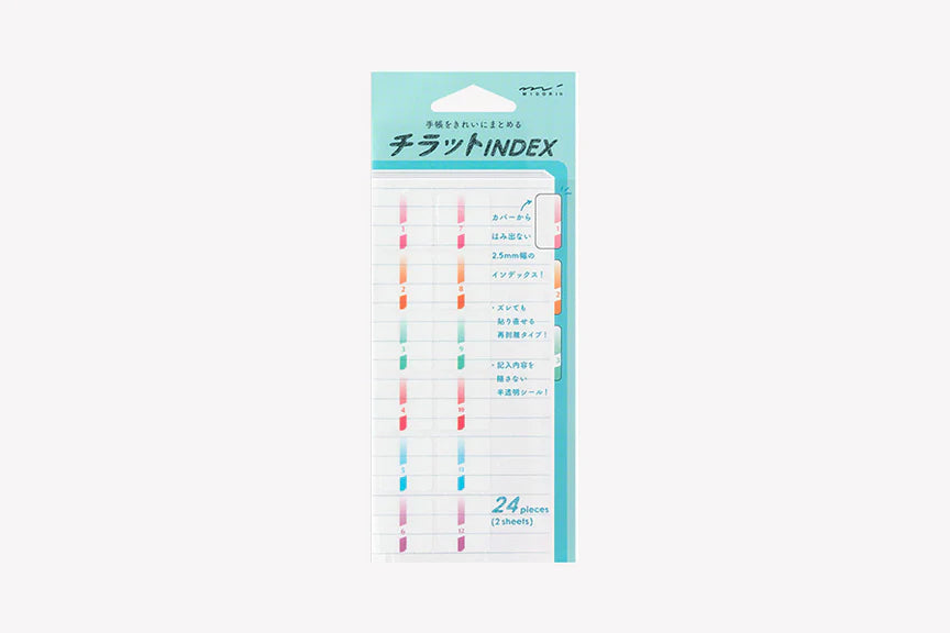 Midori Chiratto Index Label Stickers (L) - Number