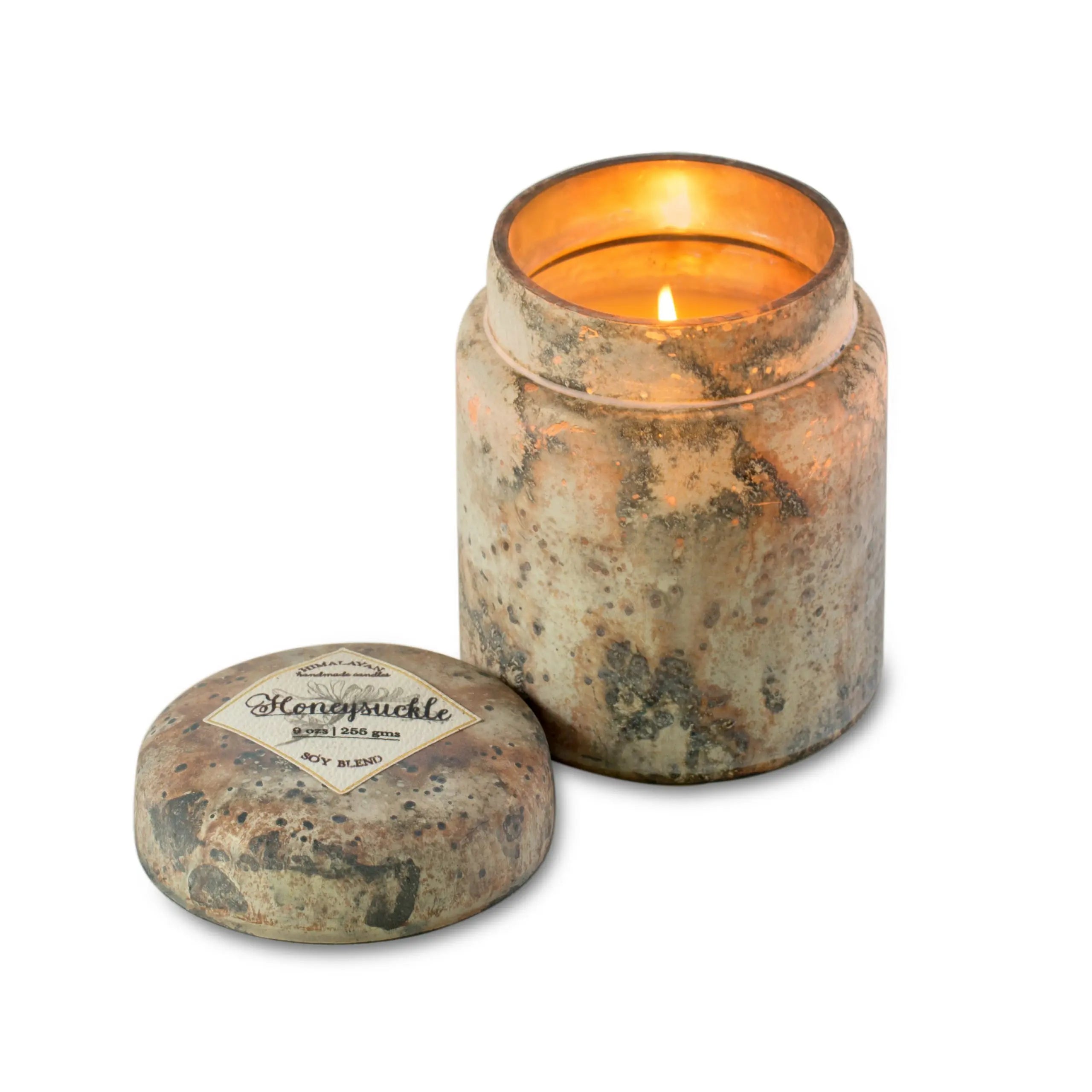 Mountain Fire Glass Candle - Honeysuckle