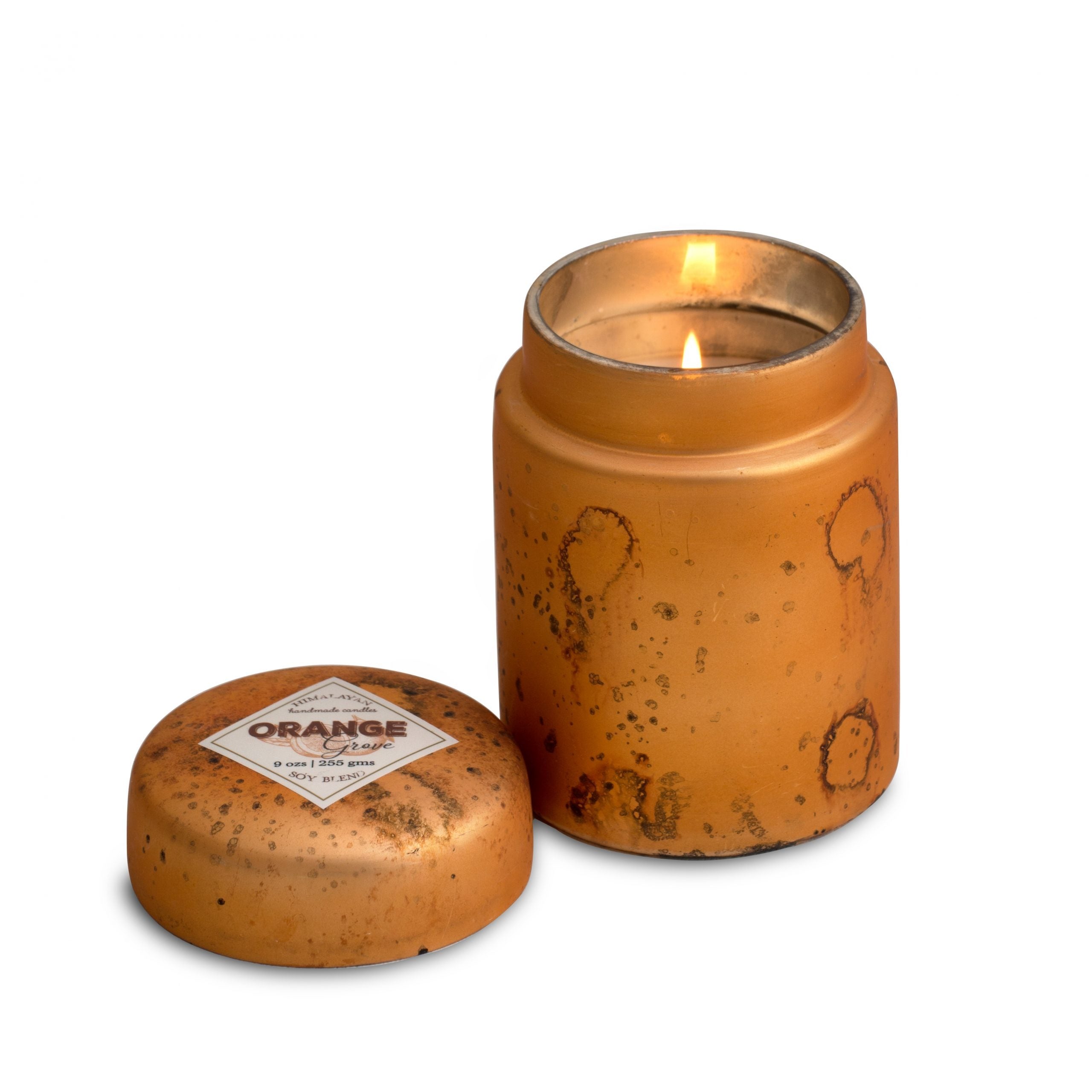 Mountain Fire Glass Candle - Orange Grove