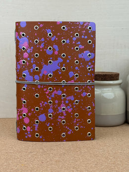 Imperfect Concepts Niko Leather Notebook - B6 Trifold - Painted Cognac w/ Silver Grommets and Painted Edge
