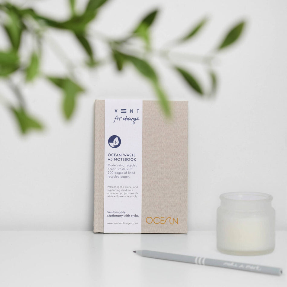 VENT for change A5 Ocean Waste Lined Notebook - Sandy Yellow