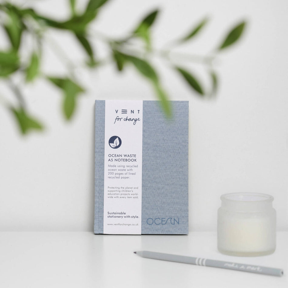 VENT for change A5 Ocean Waste Lined Notebook - Sea Blue
