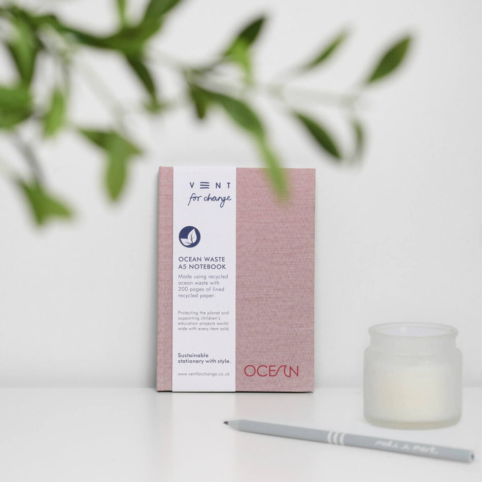VENT for change A5 Ocean Waste Lined Notebook - Coral Pink