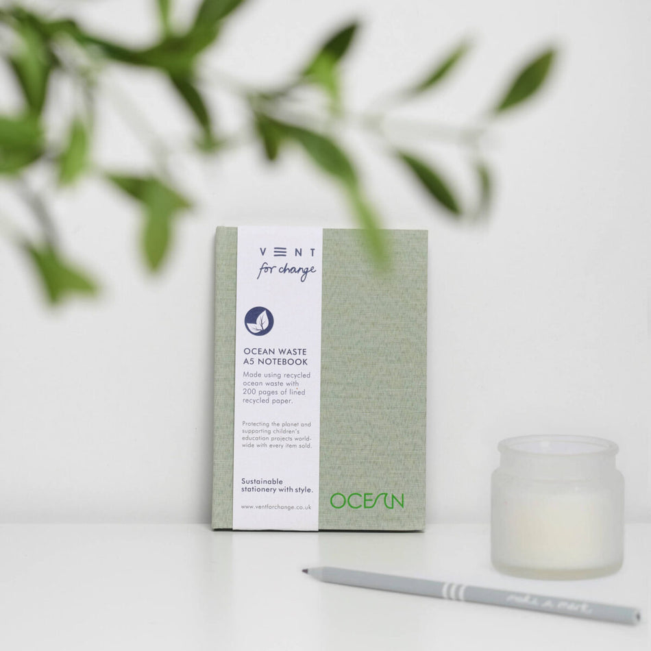 VENT for change A5 Ocean Waste Lined Notebook - Green Algae