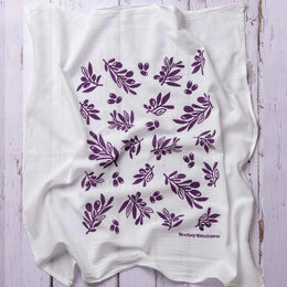 Kei & Molly Flour Sack Dish Towel - Olives Purple