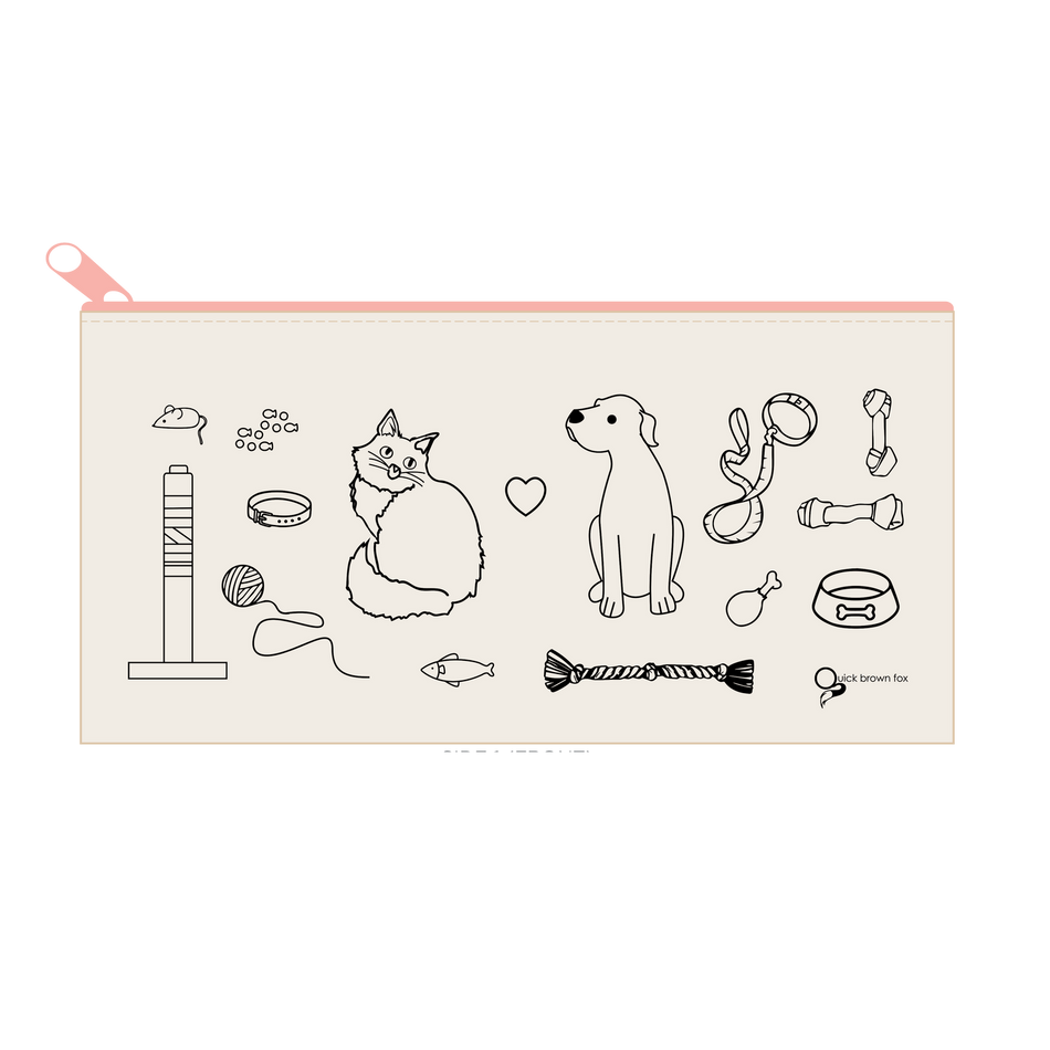 Quick Brown Fox Letterpress Pouch -Pets