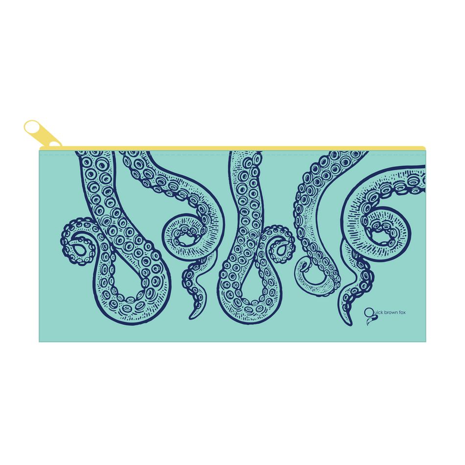 Quick Brown Fox Letterpress Pouch - Kraken