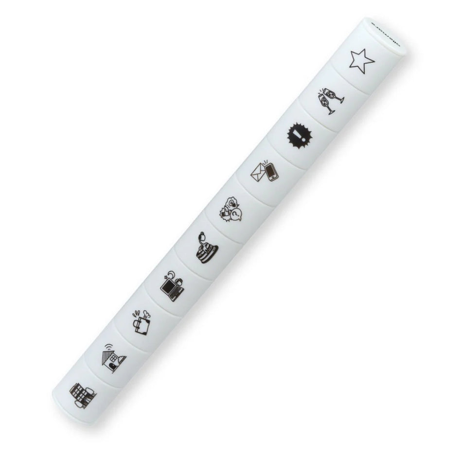 Shachihata Allemore Nototo 10 Mini Stamp Set - Business