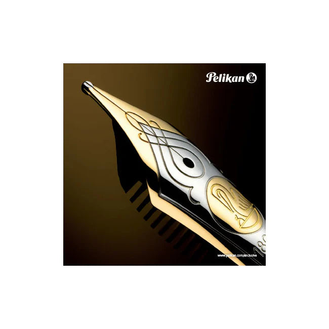 Pelikan Souverän M 800 Fountain Pen - Black/Green with Gold Accents