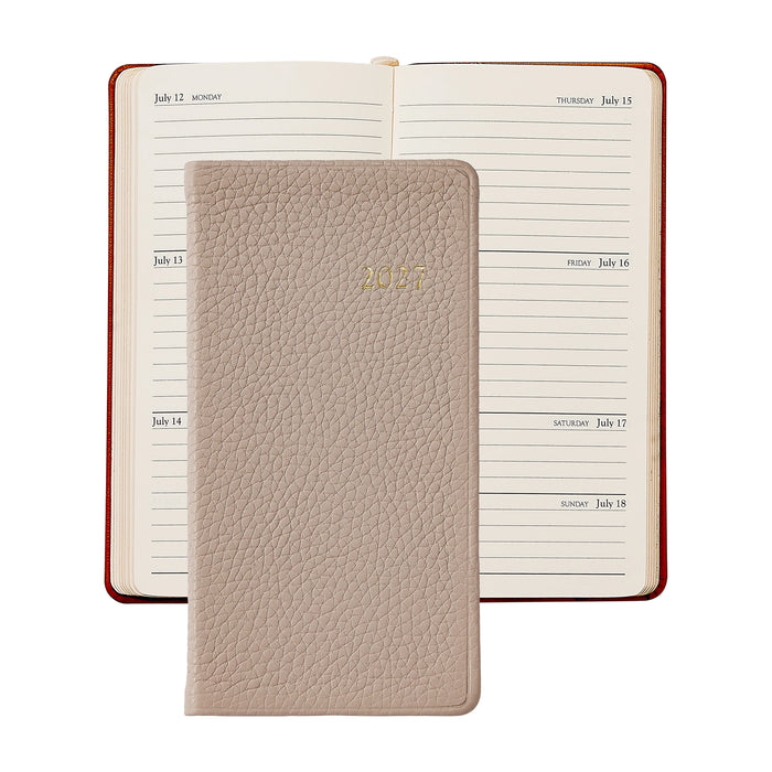 GI 2027 6' Pocket Datebook Pebble Grain Leather - Beachwood